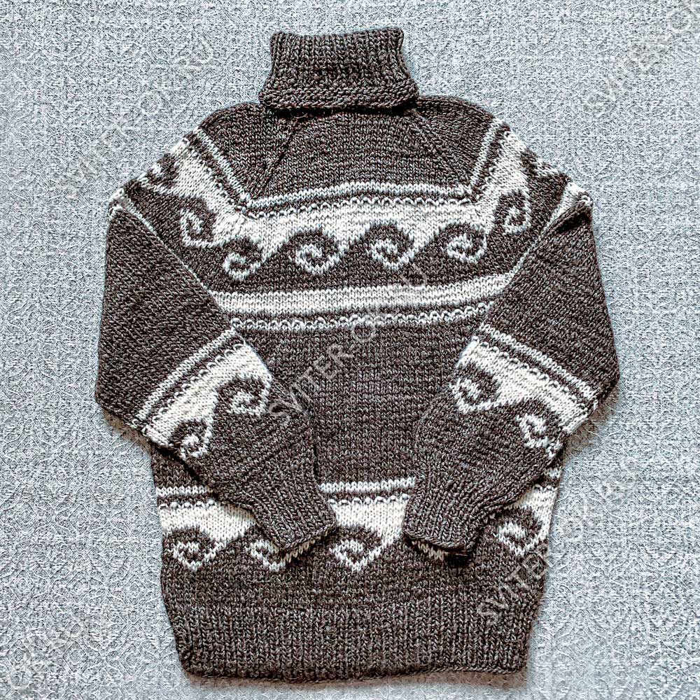 Шерстяной свитер "Северное море" с высоким горлом