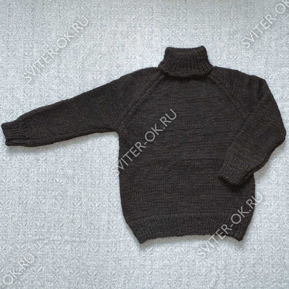 Шерстяной свитер «Сибиряк» черный цвет, с высоким горлом