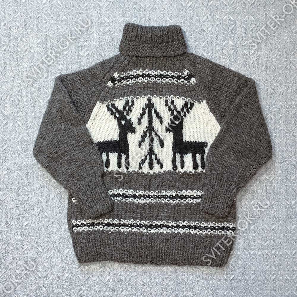 Шерстяной свитер «Зимняя сказка» с высоким горлом