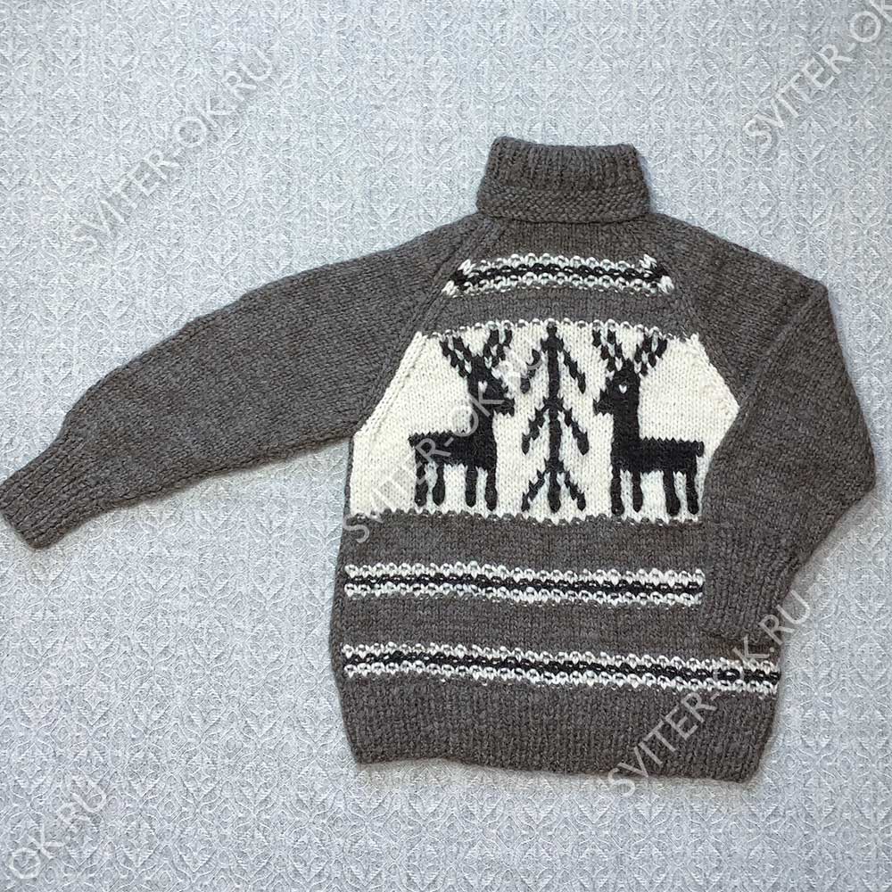Шерстяной свитер «Зимняя сказка» с высоким горлом