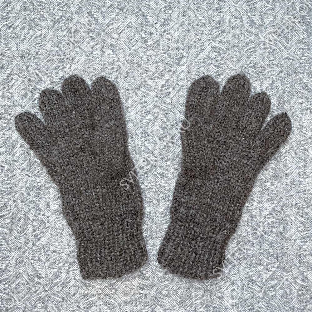 Мужские шерстяные перчатки «Ручная вязка» серые