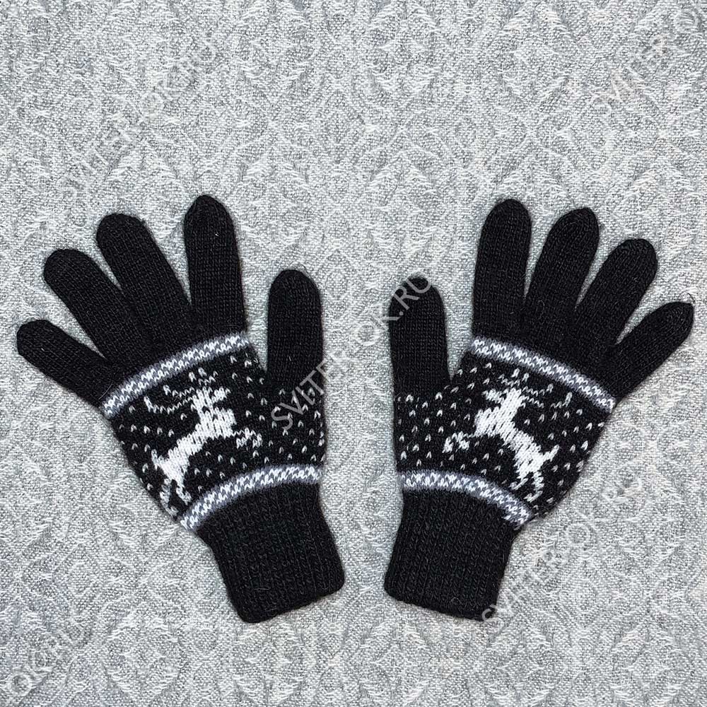 Мужские шерстяные перчатки «Зима» черные