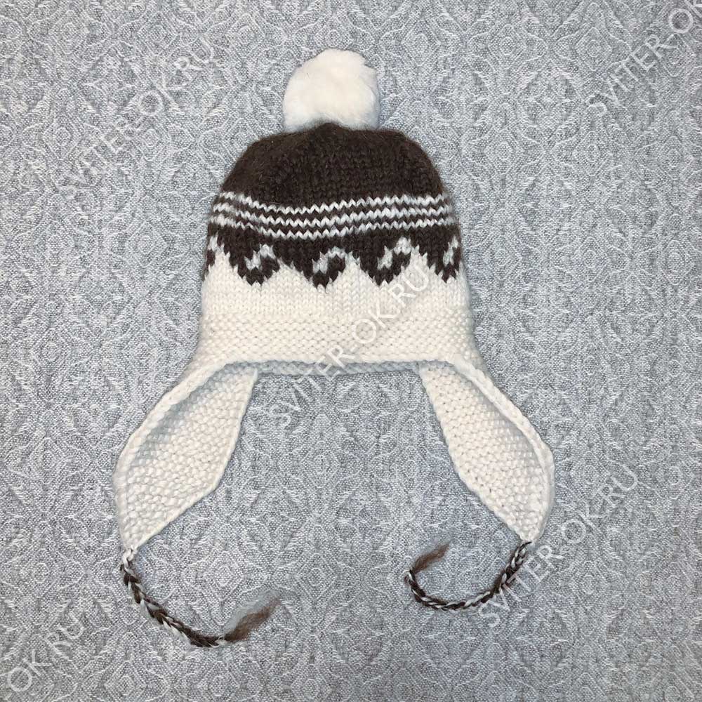 Шерстяная шапка с завязками «Лыжня»