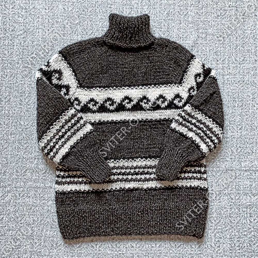 Шерстяной свитер «Волга» с высоким горлом