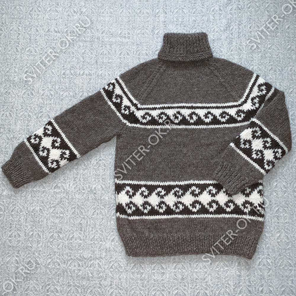 Шерстяной свитер «Вязь» с высоким горлом