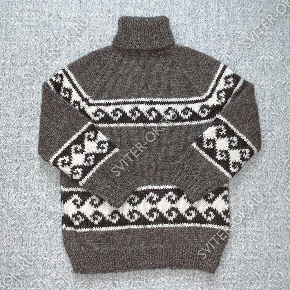 Шерстяной свитер «Вязь» с высоким горлом